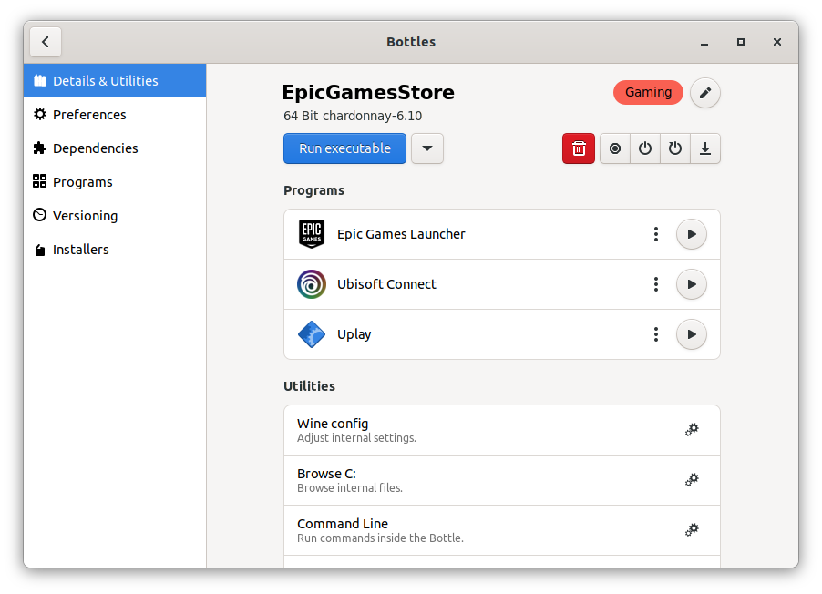 Bottle sidebar with icons